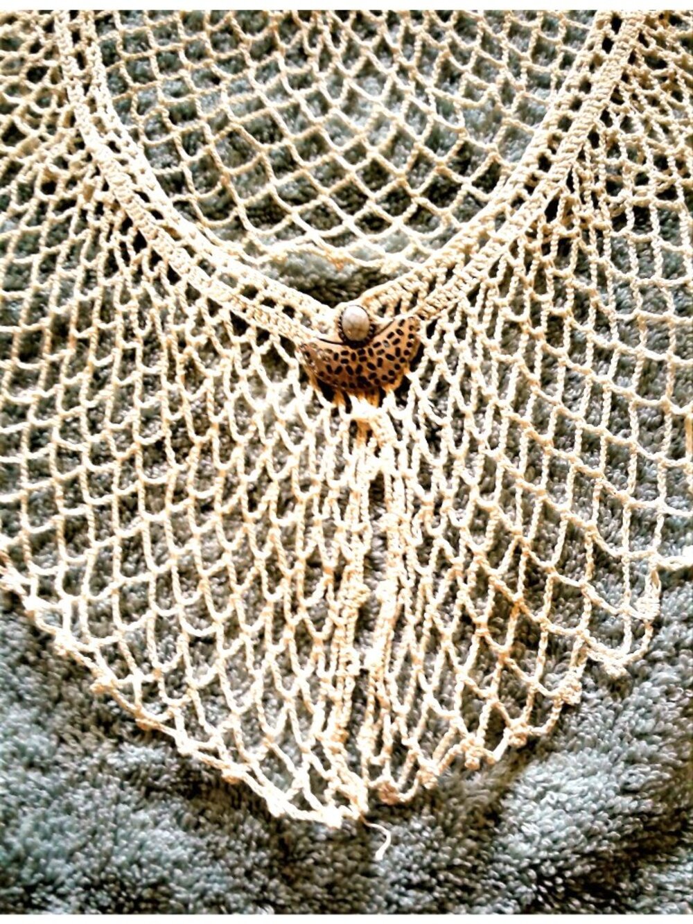 Vintage Crochet Collar Cotton Ecru V-Neck Accessory Costume Reenactment Period